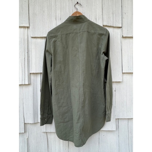 Frame Denim Le Tunic Mandarin Collar Button Up in Military Green‎ M - Picture 6 of 7